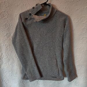 Cabela's Gray Two-tone Knit Top Button Collar Made In Jordan 1975 Vintage